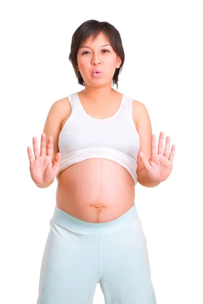 Pregnancy series - yoga position — Stock Photo, Image
