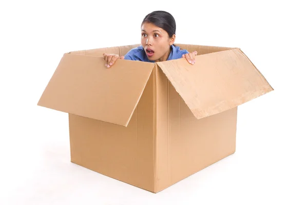 Surprised out of the box — Stock Photo, Image
