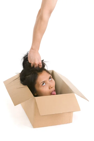 Head in box series - cruel — Stock Photo, Image
