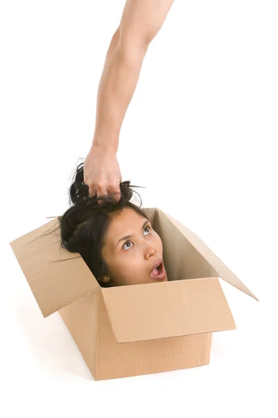 Head in box series - amazed — Stock Photo, Image