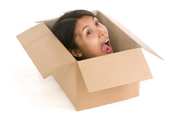 Head in box series - screaming — Stock Photo, Image