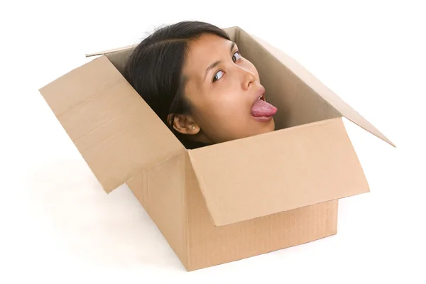 Head in box series - dead gazing — Stock Photo, Image