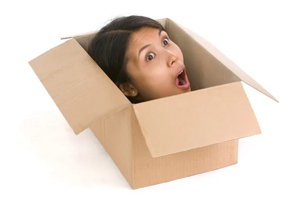 Head in box series - surprised — Stock Photo, Image