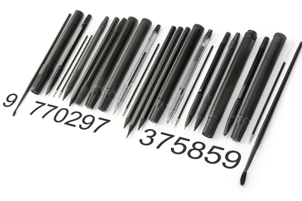Writing tools barcode from side — Stock Photo, Image