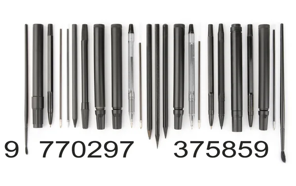 Writing tools barcode — Stock Photo, Image