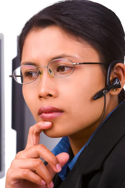 Customer service is listening (vertical shoot) — Stock Photo, Image