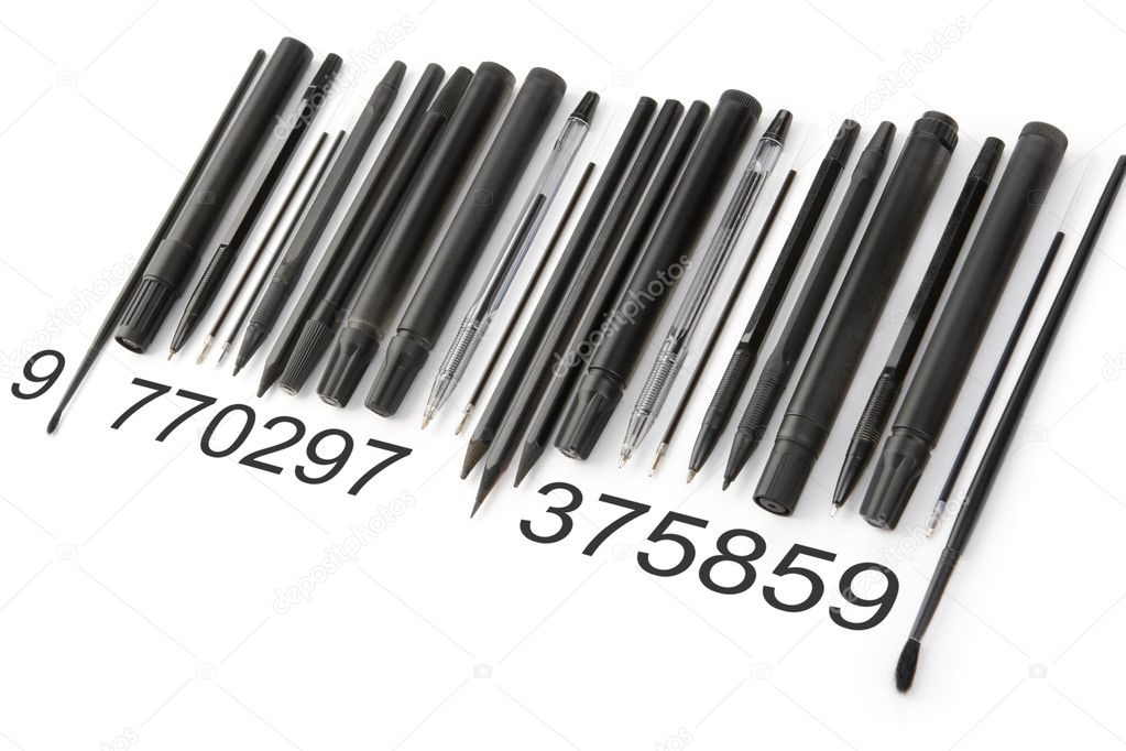 Writing tools barcode from side