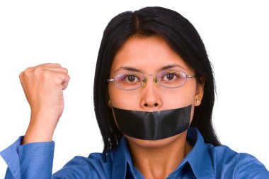 Struggle for speech freedom clipart