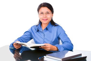 Elegant pose of an educated person clipart