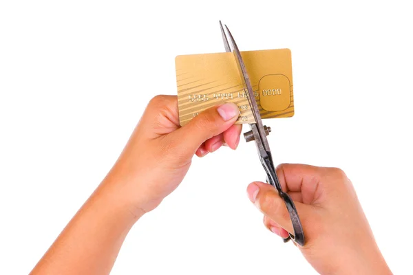 Snijd de credit card — Stockfoto