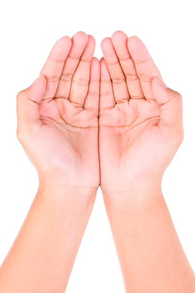 Hands at receive or give position — Stock Photo, Image