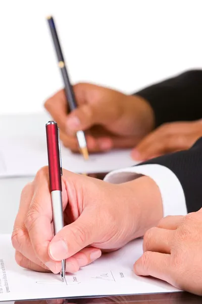 Signs the documents — Stock Photo, Image