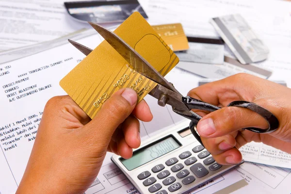 Cut my credit cards — Stock Photo, Image