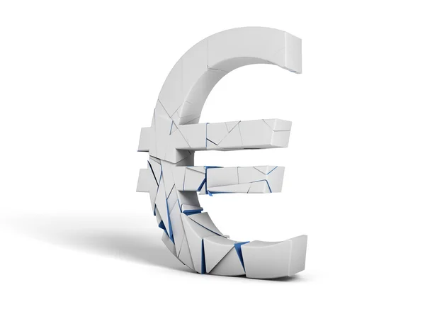 stock image Euro symbol breaking down