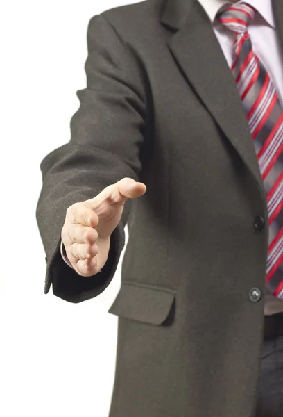 Business man with open hand — Stock Photo, Image