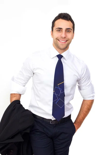 Closeup of a young smiling business man — Stock Photo, Image
