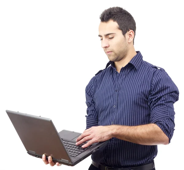 Young business man searching the web — Stock Photo, Image