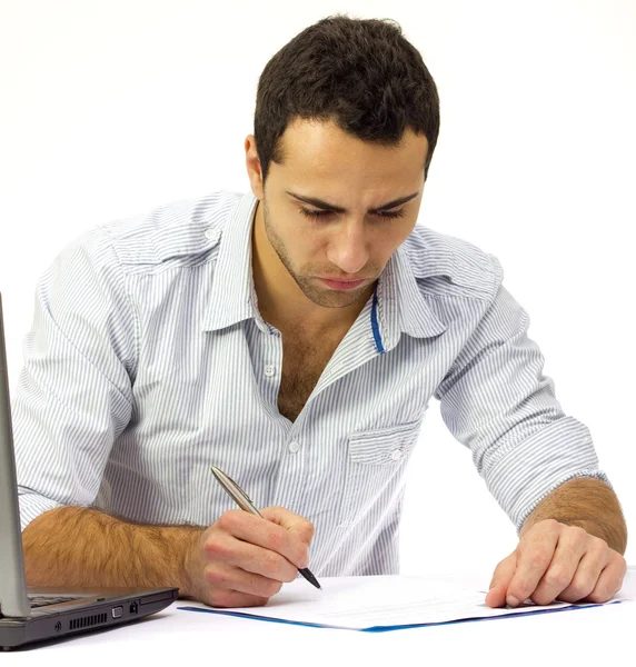 Business man signing contract — Stock Photo, Image