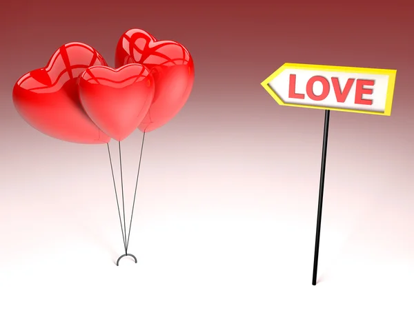 Tres corazones para el Día de San Valentín — Foto de Stock