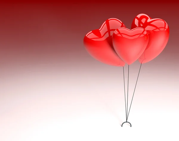 Три сердца на День Святого Валентина — стоковое фото