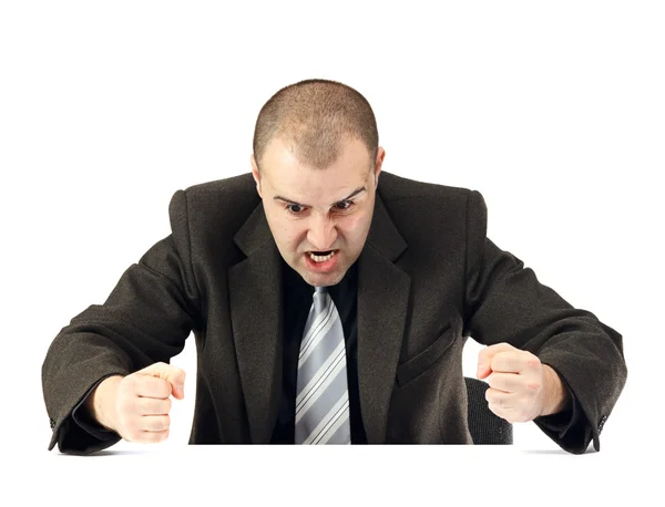 Portret van een man boos business — Stockfoto