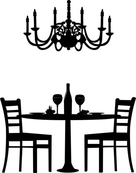 Romantisk middag för två — Stock vektor