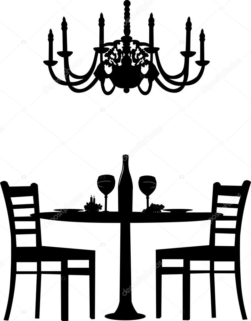 Romantic dinner  for two  Stock Vector  Tinica 10748325