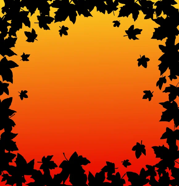 Podzimní pozadí snímku a na podzim s listy — Stockový vektor