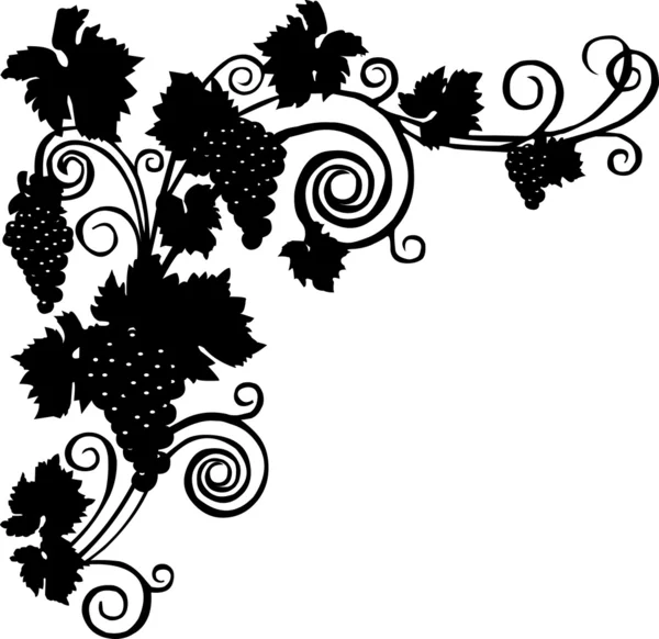 Arrière-plans automnaux avec silhouette de raisins — Image vectorielle