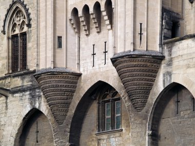 Detail of the famous Palais des Papes, Avignon, France clipart