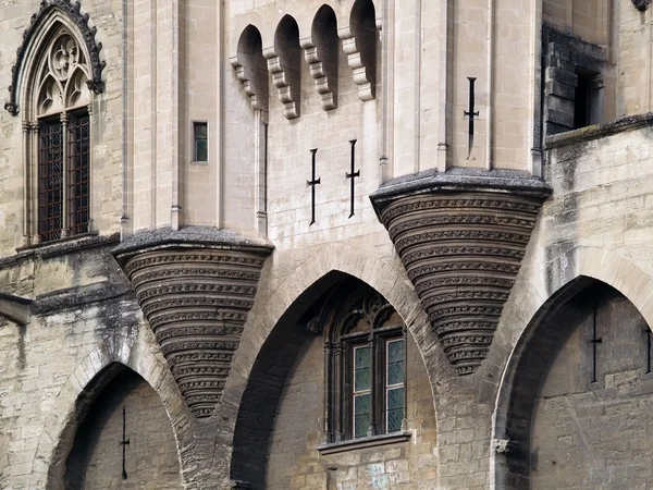 Detail Palais des Papes yang terkenal, Avignon, Perancis — Stok Foto