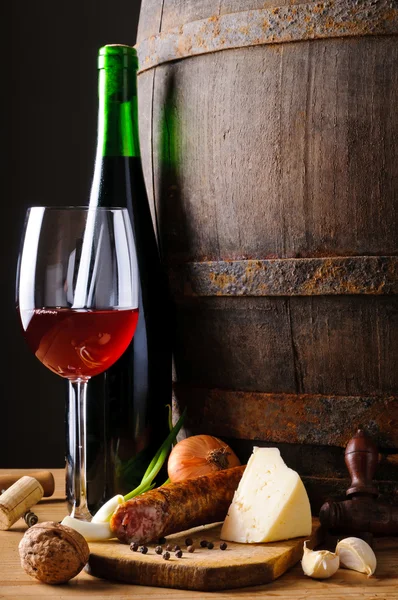 Jídlo a víno — Stock fotografie