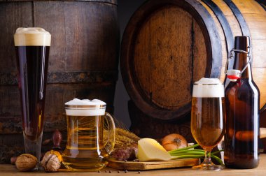 Beer and traditional food clipart