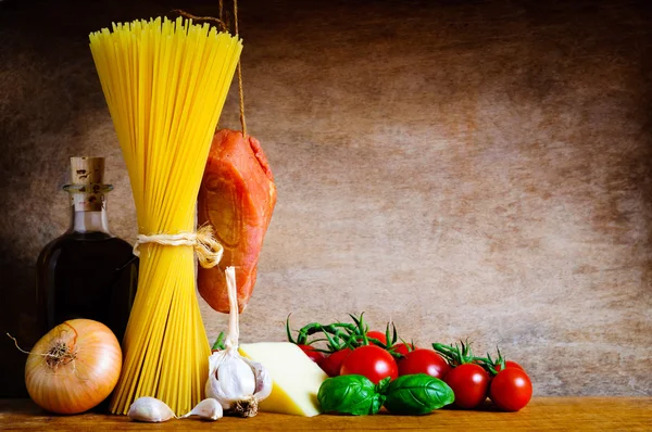 Pasta cooking ingredients — Stock Photo, Image