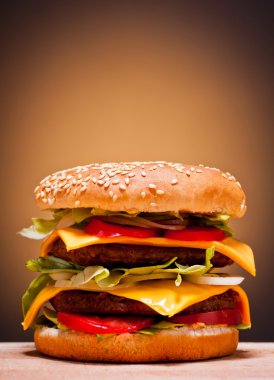 Large double burger clipart