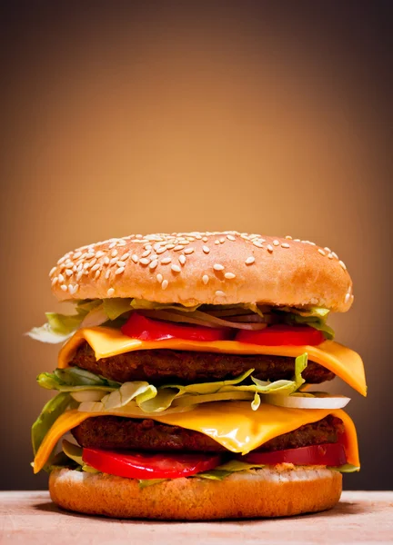 Large double burger — Stock Photo, Image