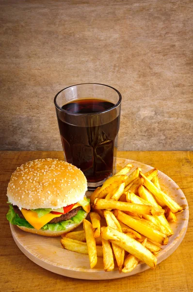 Menu hambúrguer fast food — Fotografia de Stock