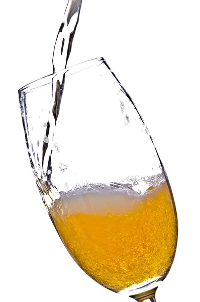 Öl hälla i glas — Stockfoto