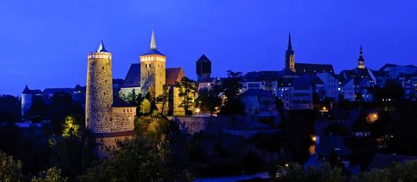 Panorama com Bautzen à noite — Fotografia de Stock