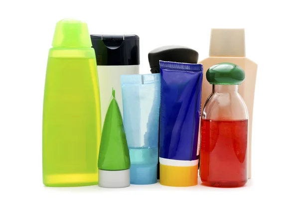 Stock image Cosmetic bottles on white background