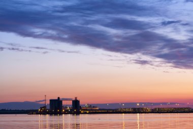 Sunset over Southampton Docks clipart