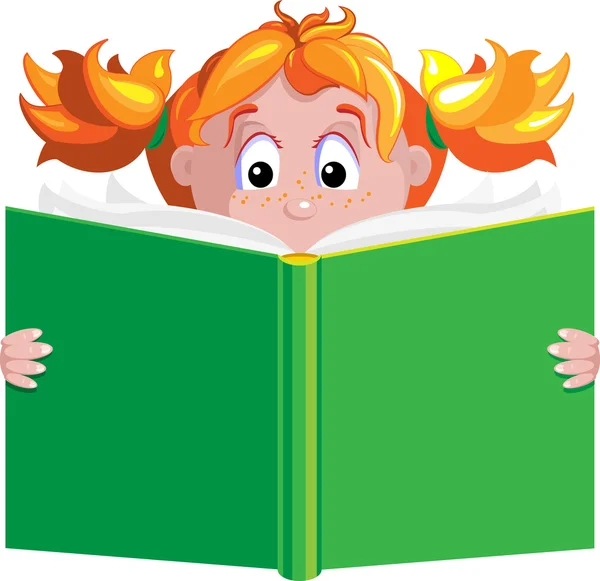 Mädchen mit Buch — Stockvektor
