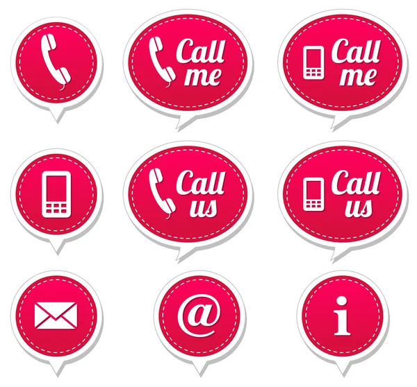 Boutons de contact - bulles vocales - email, mobile, email — Image vectorielle