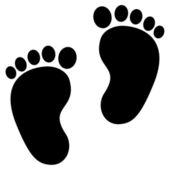 Baby nohy čisté černé ikony