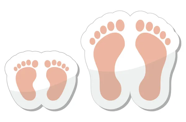 Icona impronta - bambino, bambino e adulto — Vettoriale Stock