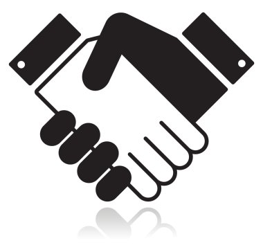 Handshake glossy black icon clipart