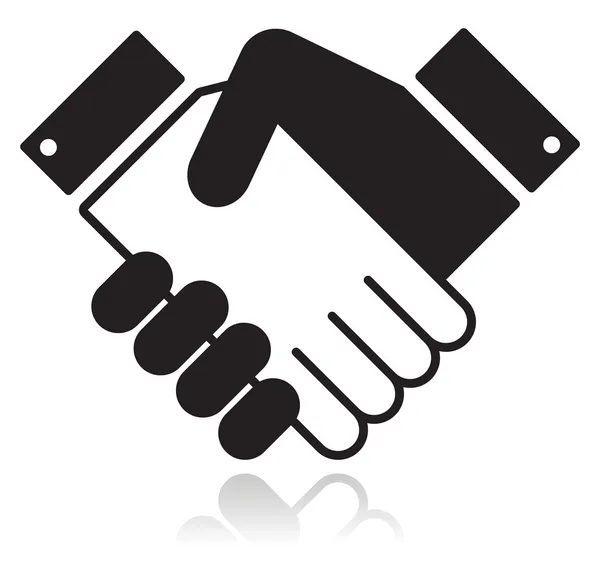 Handshake glossy black icon — Stock Vector
