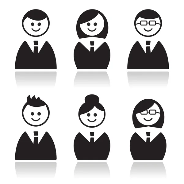 Set di icone business, avatar — Vettoriale Stock