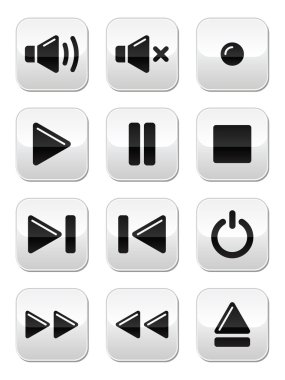 Sound / music buttons set clipart