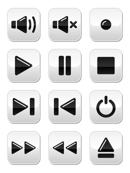 Звуковые / музыкальные кнопки — стоковый вектор